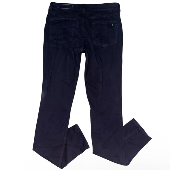 Rag & Bone Maddie Sz 28 Black High Rise Denim Cigarette Front Slip Bottom Jeans - Picture 4 of 11
